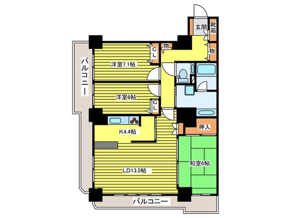 知事公館前タワーレジデンスの物件間取画像